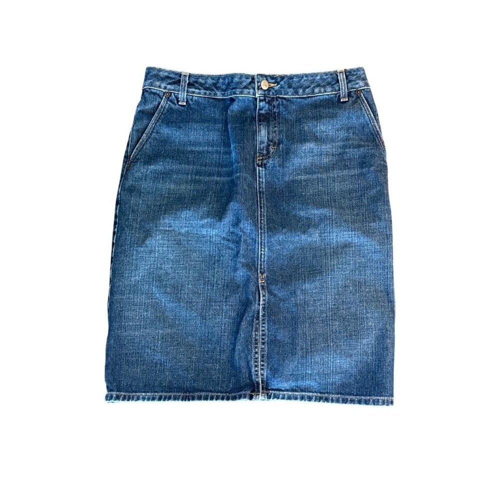 J.Crew Womens Denim Skirt Size 6 Blue Cotton Made In USA